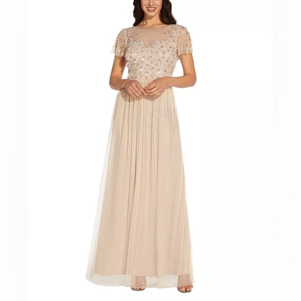 Adrianna Papell Beaded Bodice Gown
